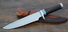 13” Fixed Blade Bowie Knife Large Wood Handle Embossed Leather Sheath Belt Loop picture