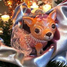 Chihuahua Dog  Ornament Glitter Lace  Hanging Robert Stanley Home Pet picture