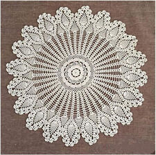 36inch Vintage Cotton Handmade Tablecloth Crochet Round Lace Table Topper Doily picture