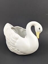 Home Interiors White Swan Planter #1402 Porcelain Bisque 5 in. Spring Decor picture