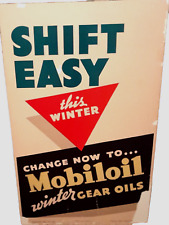 poster on foamcore MOBILOIL circa 1938 VINTAGE ADVERTISING 28x44 inches HUGE picture