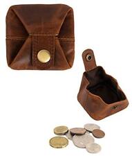 Leather Coin Pouch Change Holder Pocket Wallet Vintage Brown picture