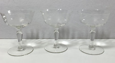 Vintage Glassware 3 Floral Leaf Design Champagne Sherbet 4.5