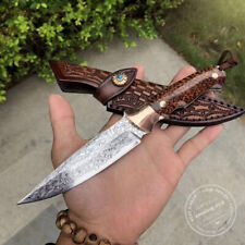 VG10 DAMASCUS SURVIVAL OUTDOOR HUNTING KNIFE FIXED BLADE SANKEWOOD FULL TANG  picture
