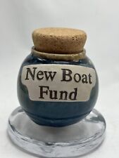 Blue TUMBLEWEED POTTERY NEW BOAT FUND JAR Ceramic Pot picture