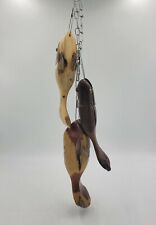Folk Art Hanging 3 Wood Fish Fisherman New Mexico picture