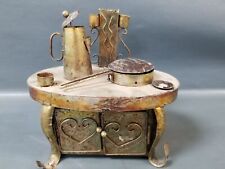 Vintage Figi Copper Tone Stove Moving Pots Music Box Plays My Favorite Things picture
