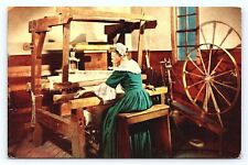 Vintage 1964 Williamsburg Virginia VA The Weaving House Spin Yarn Postcard D22 picture