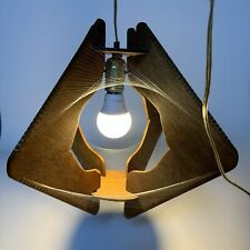 Vintage Mid Century Modern MCM Hanging Swag Light Lamp Wood Paul Secon String picture