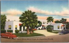 St. Augustine, Florida Postcard DAVIS SHORES MOTOR COURT Hwy 1 Roadside Linen picture