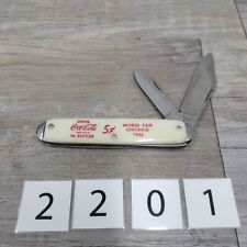 Coca Cola Pocket Knife 1933 Chicago World Fair 2 Blade USA Off White picture