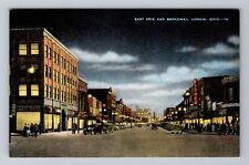 Lorain OH-Ohio, East Erie and Broadway, Antique Vintage Souvenir Postcard picture
