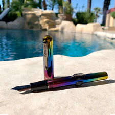 Conklin Mark Twain Crescent Filler Fountain Pen in Rainbow - 1.1mm Stub Nib NEW picture