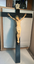 Vintage INRI Wood Crucifix Jesus on The Cross Religious Wall Decoration 28