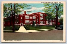 Vintage Postcard OH Fostoria High School Old Car c1951 -3797 picture