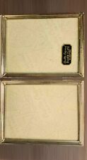 Vintage Overton Bi-fold frame Silver Plate dual brass folding frames 2.5x3.5 picture