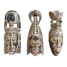 African Mahogany Mask-Style Tribal Masks Wooden Tiki Decor  12