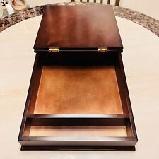 Vintage The Bombay Company Wooden Lap Desk Stationary Writing Letter Box 13.75” picture