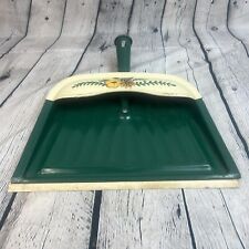 Vintage Dust Pan Green Floral Flower Scene J. V. Reed Cleaning Retro picture