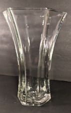 Hoosier Glass Vase 4041 ~ Vintage ~ Clear Large Heavy ~ 10” Tall x 7” Wide @ Top picture
