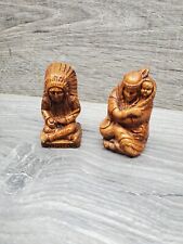 Rare Handcarved Native American & Mother Holding Child Salt & Pepper Shakers picture