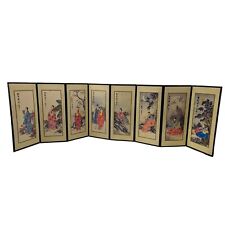 Vintage 8 Panel Chinese Tabletop Divider Story picture