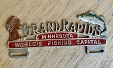 Vintage Grand Rapids MN License Plate Topper Indian And Fish picture