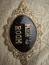 Antique brass Mens Room Sign Very Rare collectible Bar Restroom  1800 Poker picture