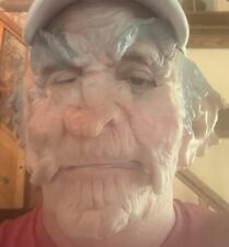 Vintage Halloween Mask Creepy Talking Old Man Wrinkles picture