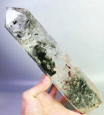 3.64lb Natural Red / Green Ghost Quartz Crystal Obelisk Wand Point Healing picture