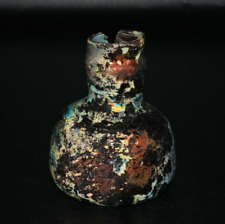 Ancient Roman Glass Bottle Vessel with Amazing Rainbow Patina Ca 2nd - 3rd Cent picture