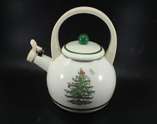 Spode Christmas Tree TEA KETTLE Whistling 10 Cup Holiday Blemish picture