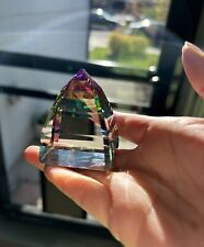 Retired Signed Swarovski Crystal Prism Pyramid Vitrail Rainbow, 2.5