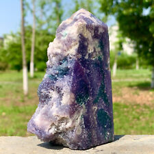 446G  Natural Purple Grape Agate Chalcedony Crystal energy tower reiki healing picture