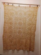 Vintage Gorgeous Hand Embroidery Linen Lace Table Cloth Needle Work 193×150 Cm picture