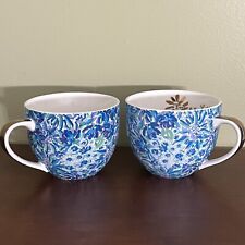 Lovely Pair Of Lilly Pulitzer Cups Mugs Floral Tea Coffee picture
