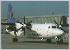 Transportation~Team Lufthansa Fokker 50 @ Airport~Continental Postcard picture
