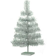 24'' Silver Christmas Tree Silver Feather Tinsel Tree Tabletop Holiday XMASS 2FT picture