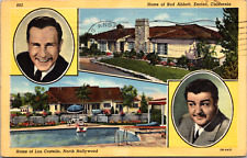 Encino, Hollywood California CA Home of Bud Abbot Lou Costello Vintage Postcard picture