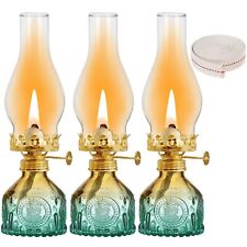 3 Pieces Oil Lamps for Indoor Use Gradient Green Vintage Kerosene Lamp with 3... picture