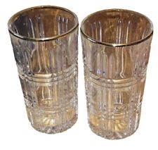 Two Vintage Crystal Glass Drinking Glasses ￼5 1/2” Tall #2 picture