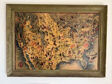 1940 Miguel Covarrubias Original Pictorial Map of the United States W/Org. Frame picture