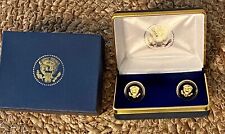 White House Issued Signed President Reagan Cobalt Cufflinks Presidential Seal picture