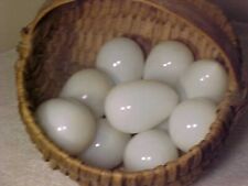 10 ANTIQUE VICTORIAN HAND BLOWN MILK GLASS EGGS NEVER PAINTED       EGGS ONLY picture