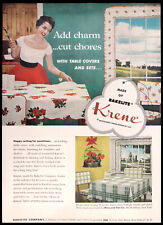 1954 KRENE BAKELITE Tablecloths Window Trim Mid-Century Kitchen Decor HTF Vtg AD picture