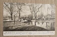 Used 1907 Rustic Bridge Central Park Davenport Iowa IA Postcard 5-1  picture