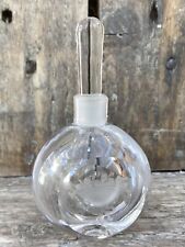 Vintage Swedish Orrefors Cut Crystal Perfume Bottle With Large Stopper Signed picture