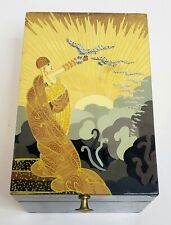 Vintage ERTE Wings Of Victory Art Deco Lacquered  Jewelry Box 4x6x3 picture
