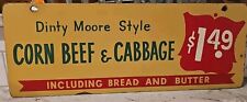 Vintage Masonite Restaurant  Menu Sign $1.49 Dinty Moore Corn Beef & Cabbage 24