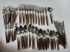 EKCO Eterna Forged Stainless Flatware Canoe Muffin Handle Japan 56 Pc picture